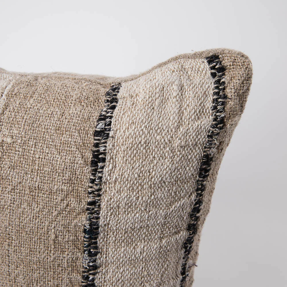 Retreat Cushion - Natural/Ivory/Black Stripe - 50x50cm