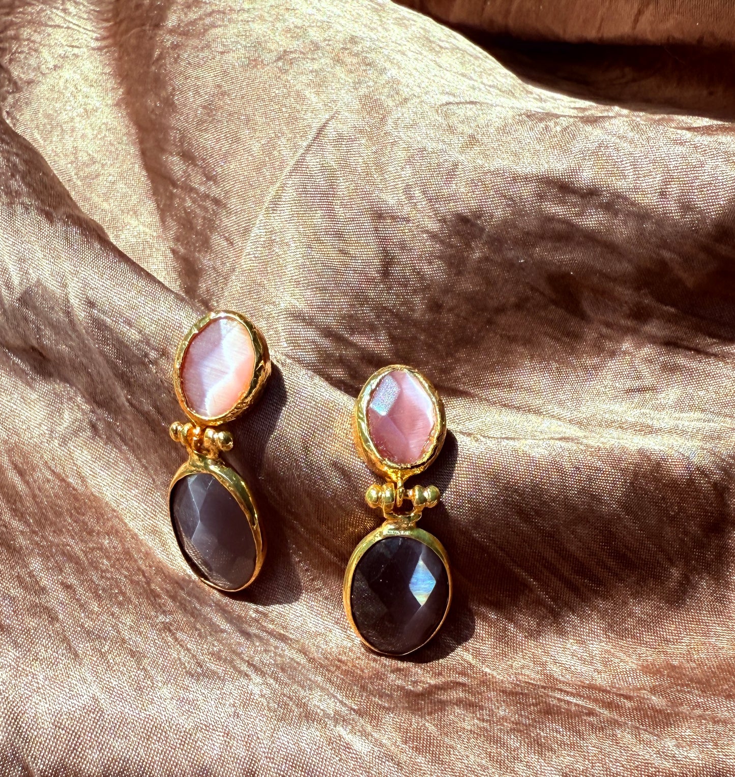 SADIE DOUBLE DROP EARRINGS - GOLD PLATED