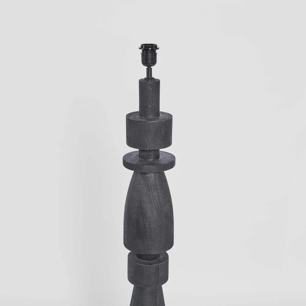 MAGNUS WOOD FLOOR LAMP BLACK BASE WITH BLACK SHADE