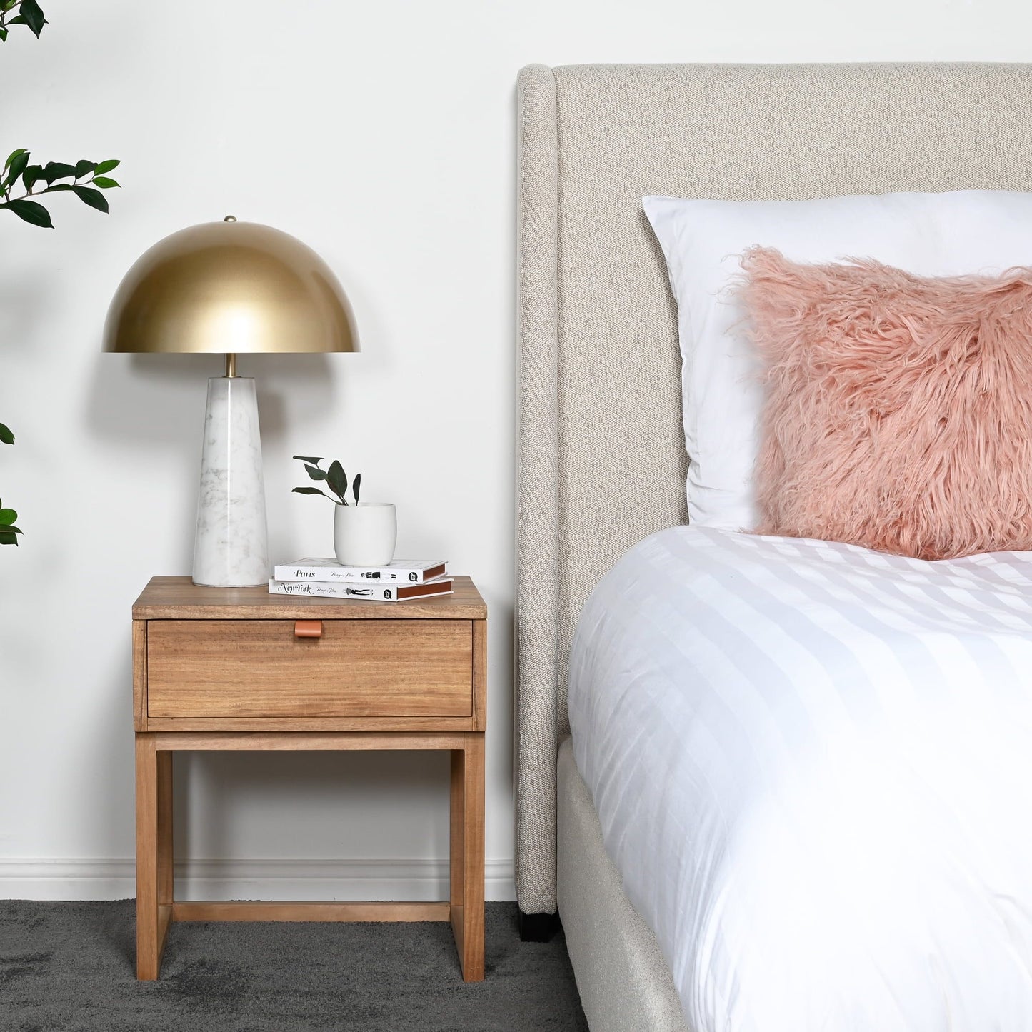 PINK TIBETAN FUR CUSHION