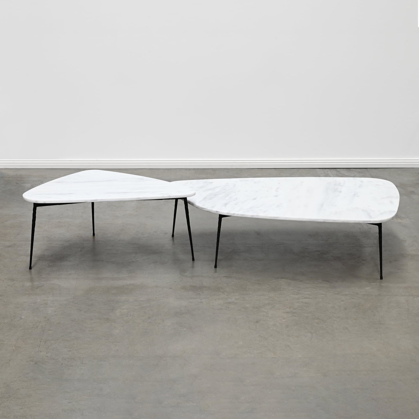 ALBA COFFEE TABLE MEDIUM – WHITE MARBLE BLACK FRAME