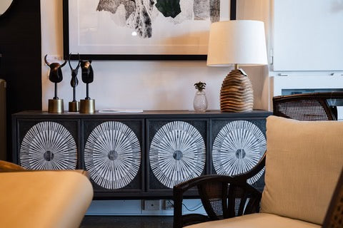 Luana Wood Table Lamp with Cream Shade