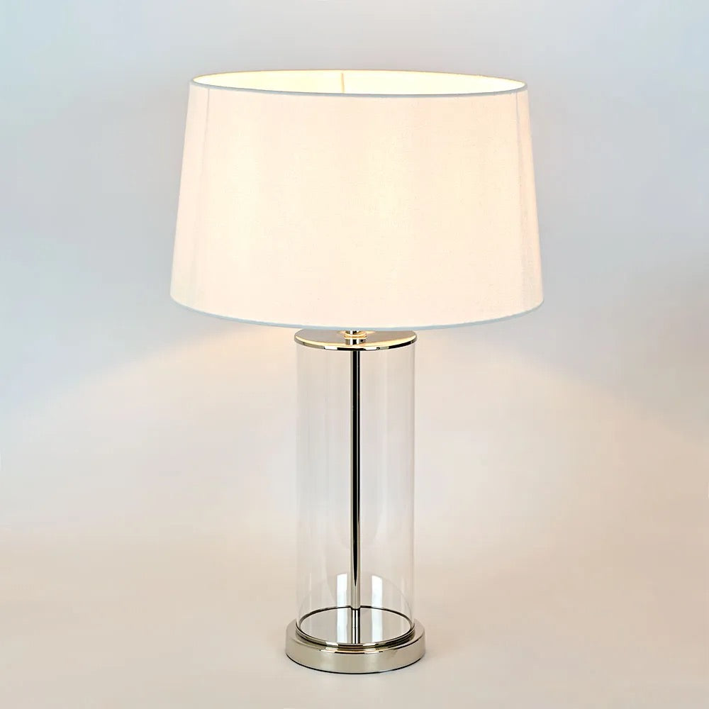 IRIS GLASS TABLE LAMP BASE POLISHED NICKEL- BASE ONLY
