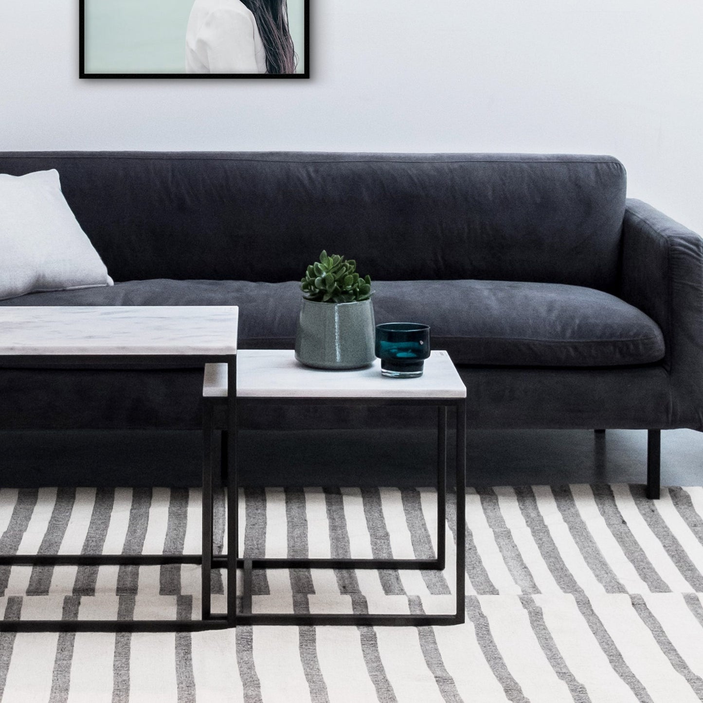 RENO SIDE TABLE MEDIUM – BLACK MARBLE