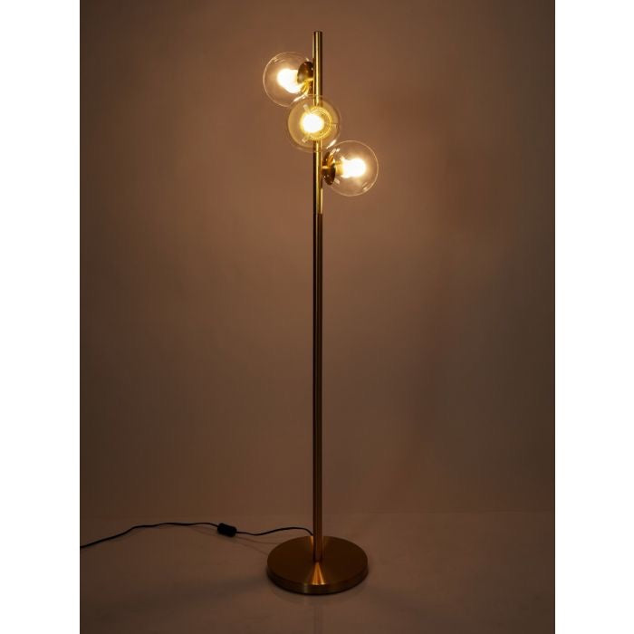 AMILLA FLOOR LAMP BRUSHED GOLD & CLEAR 36X28X148CM