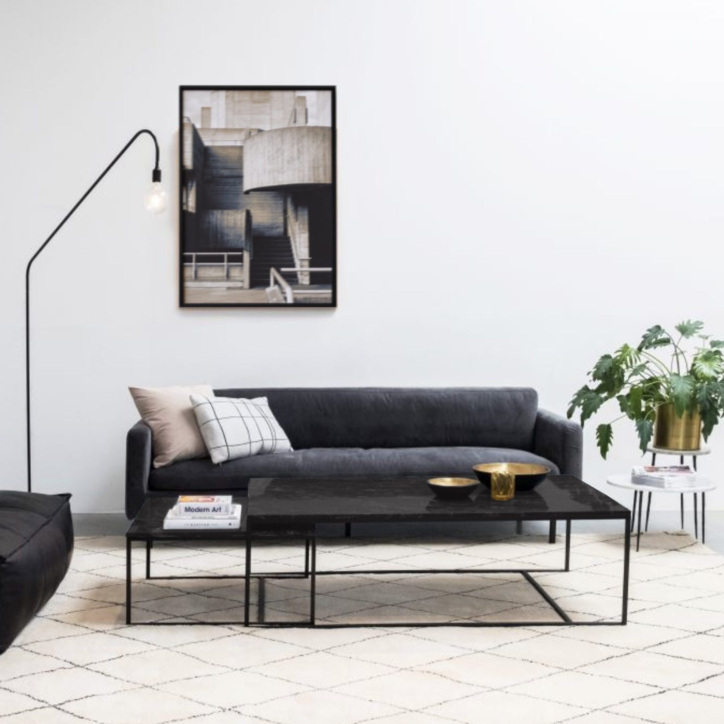 RENO COFFEE TABLE MEDIUM – BLACK MARBLE