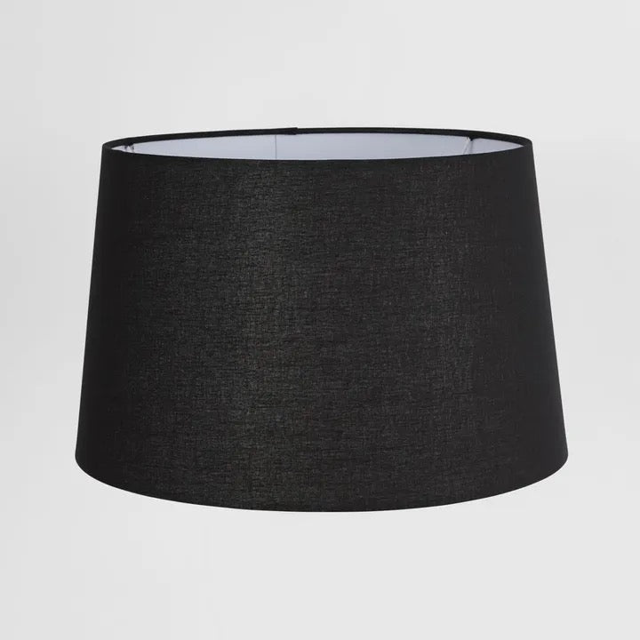 LINEN DRUM LAMP SHADE - LARGE - BLACK