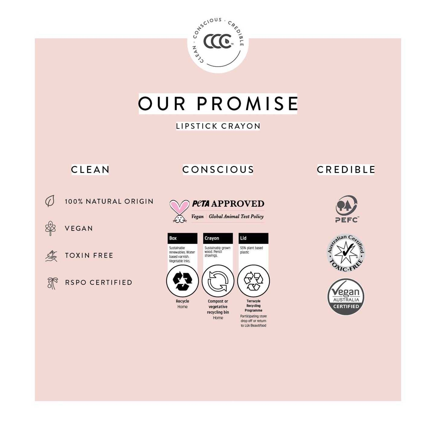 Eco-Luxe Lipstick Crayon -  Honey Peach