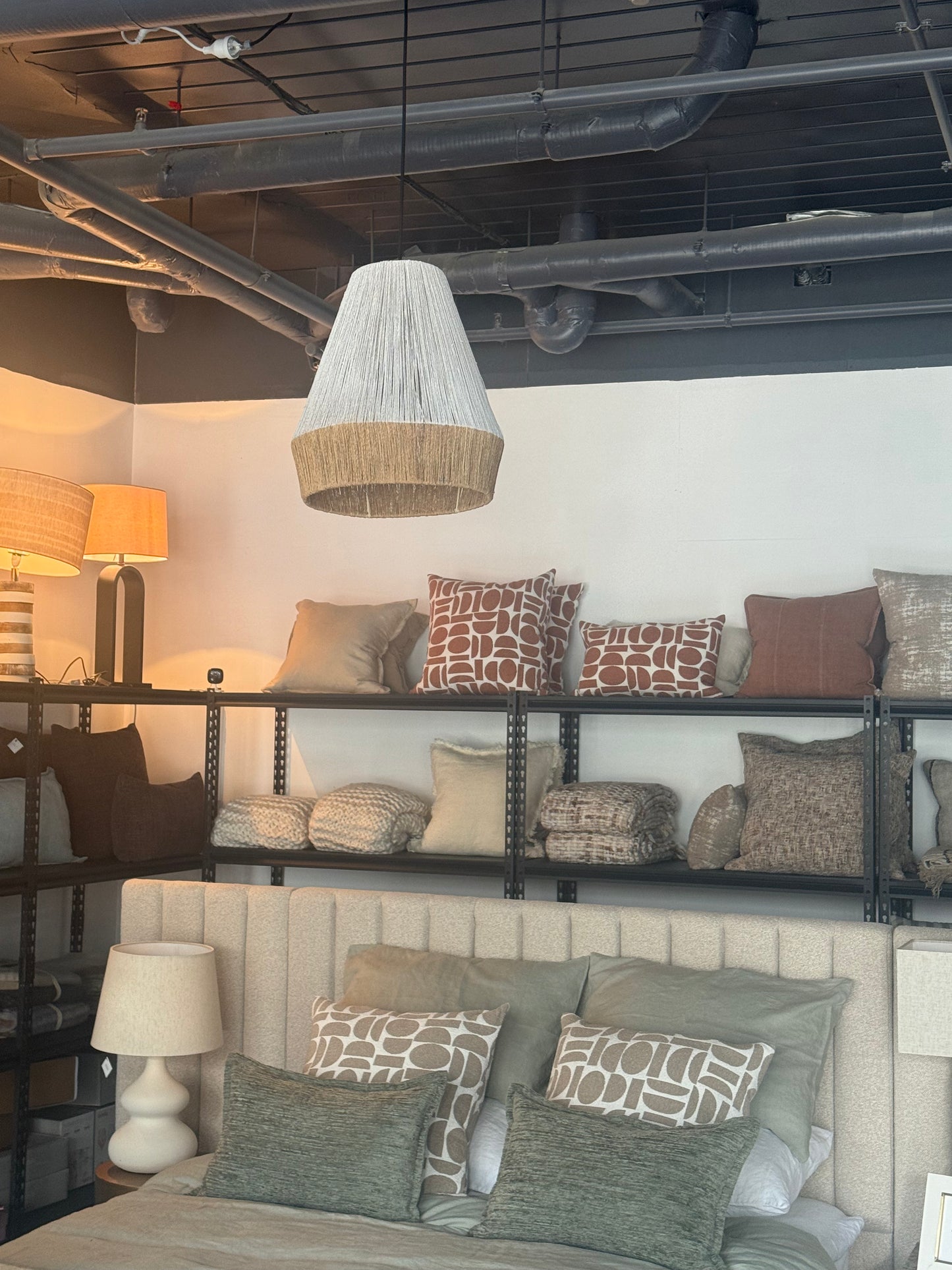 Duo 1 White/Natural Jute Lamp