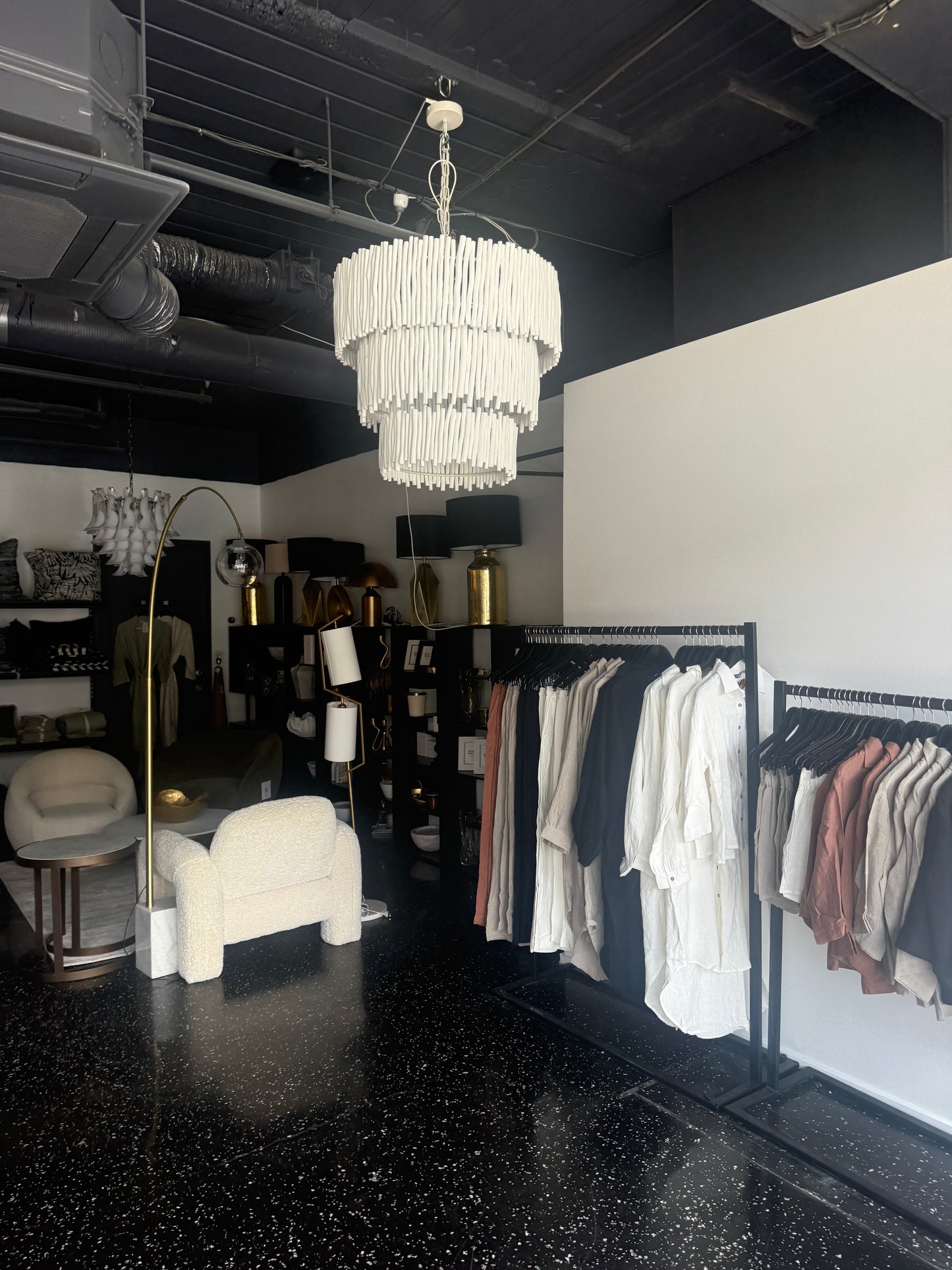 Wood Candle stick Tiered Chandelier White