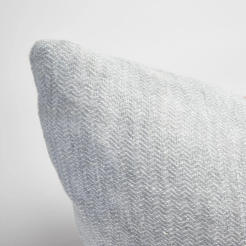 Tallows Linen Cushion - - Natural/Ochre/Blue - 40x60cm