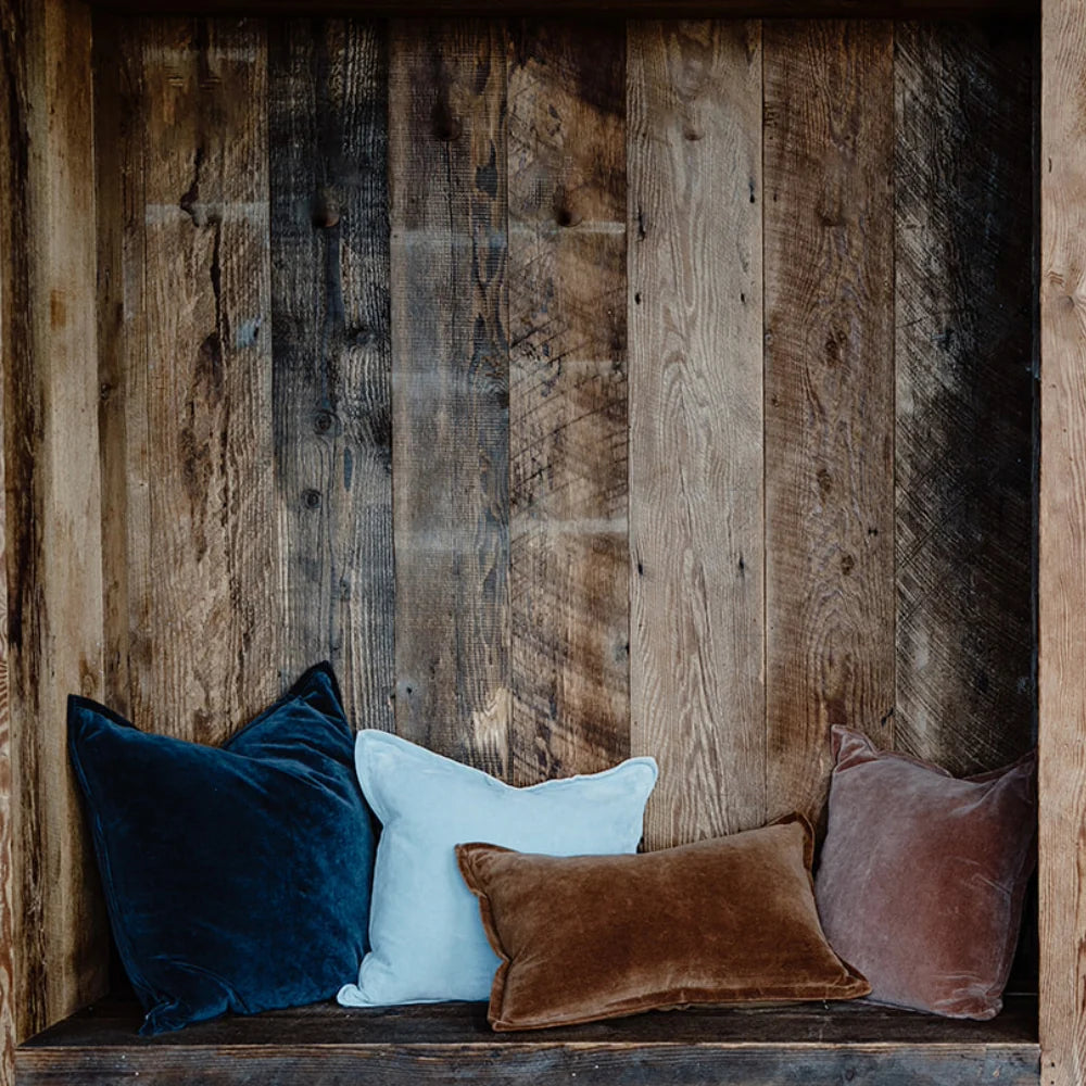 Evelyn Velvet Cushion - Sky - 50x50cm