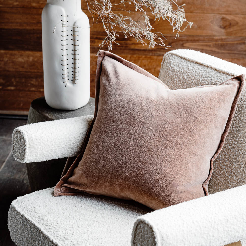 Evelyn Velvet Cushion - Clay - 50x50cm