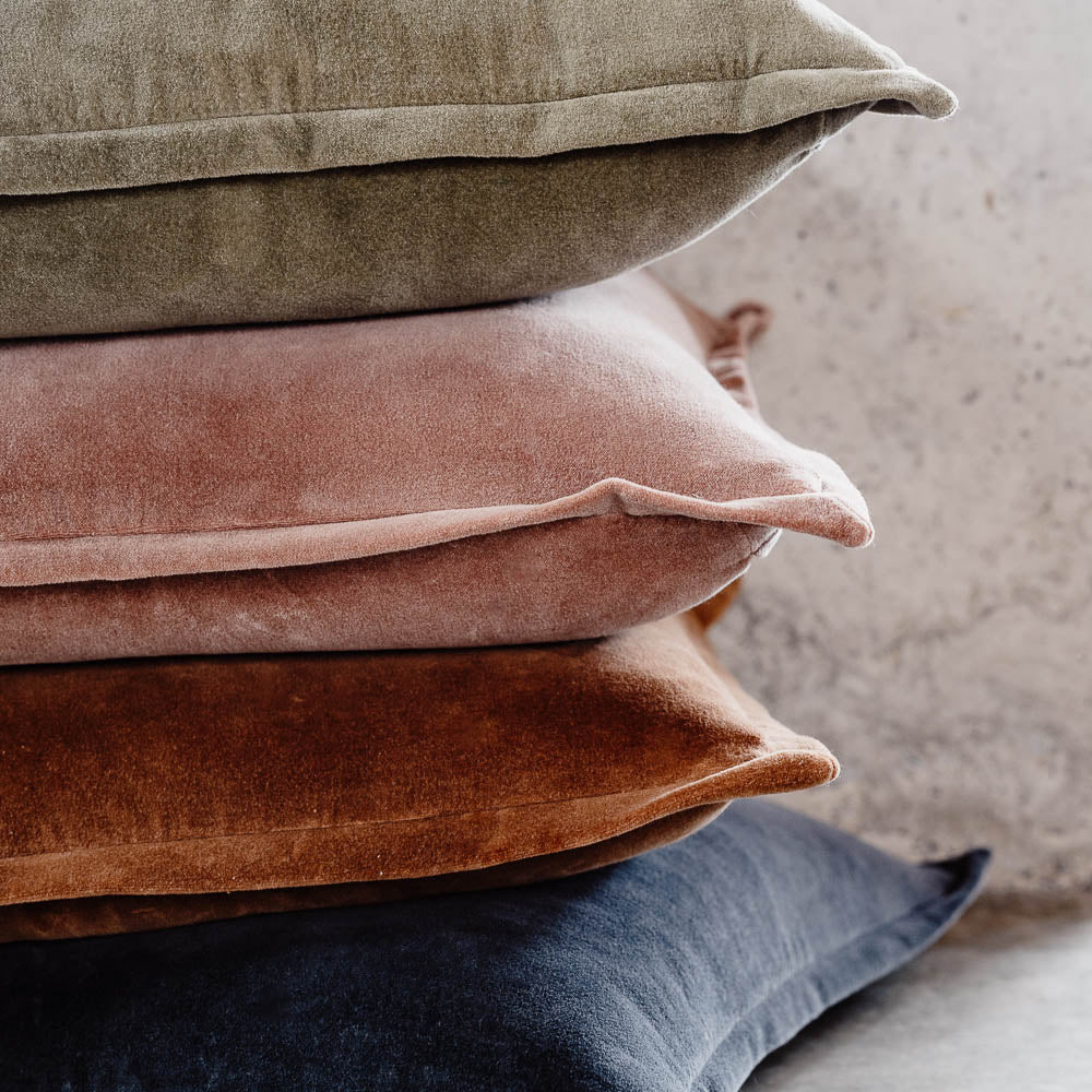 Evelyn Velvet Cushion - Clay - 50x50cm