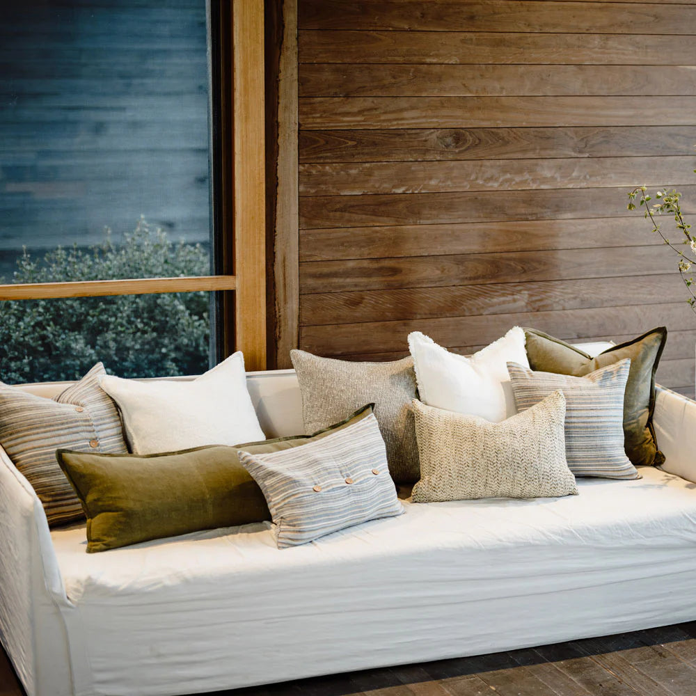 Midori Cushion - Natural and Olive - 60x60cm