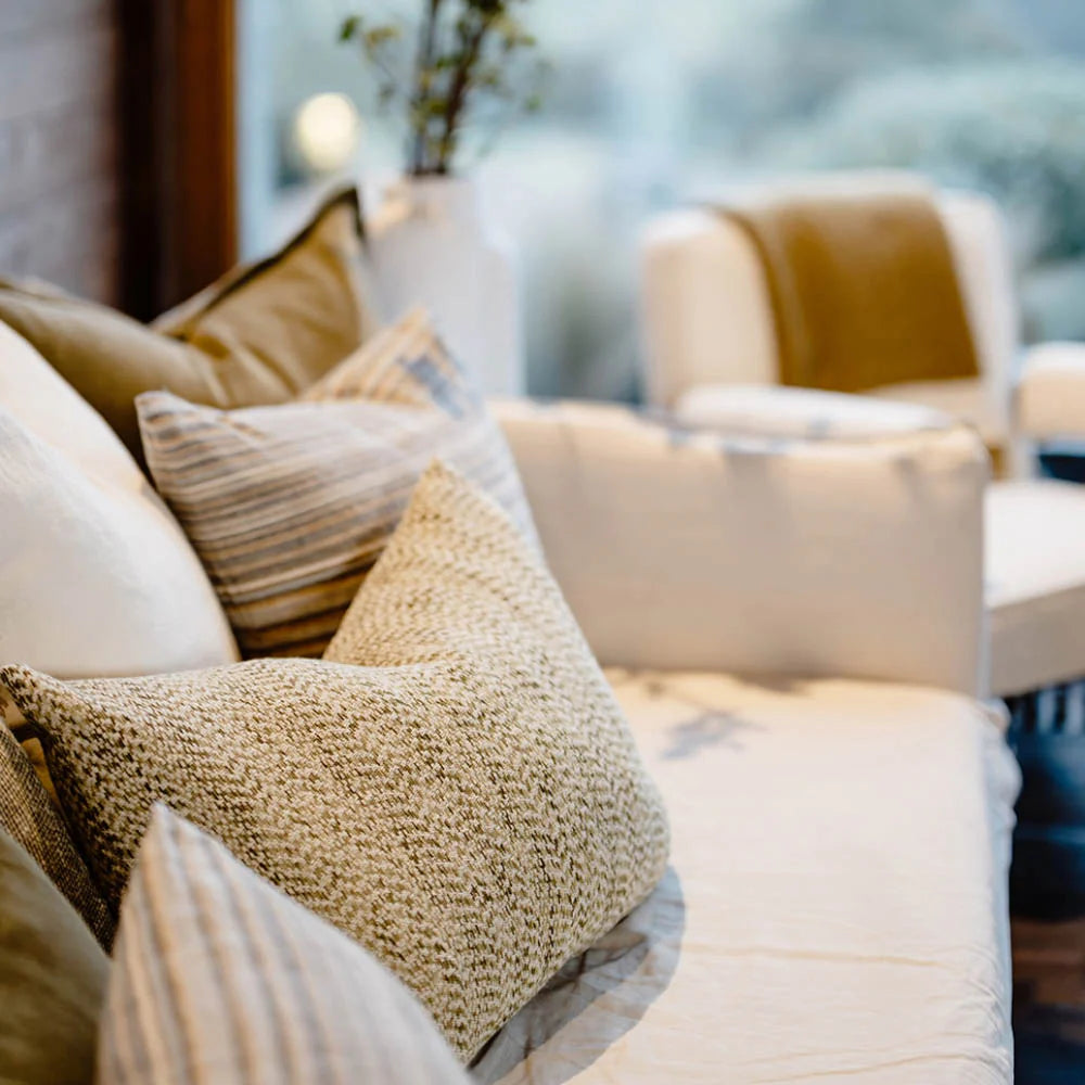 Midori Cushion - Natural and Olive - 40x60cm