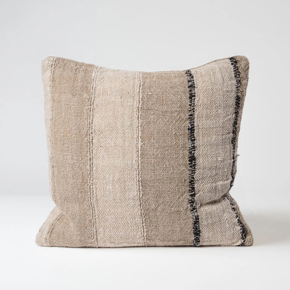 Retreat Cushion - Natural/Ivory/Black  Stripe - 50x50cm