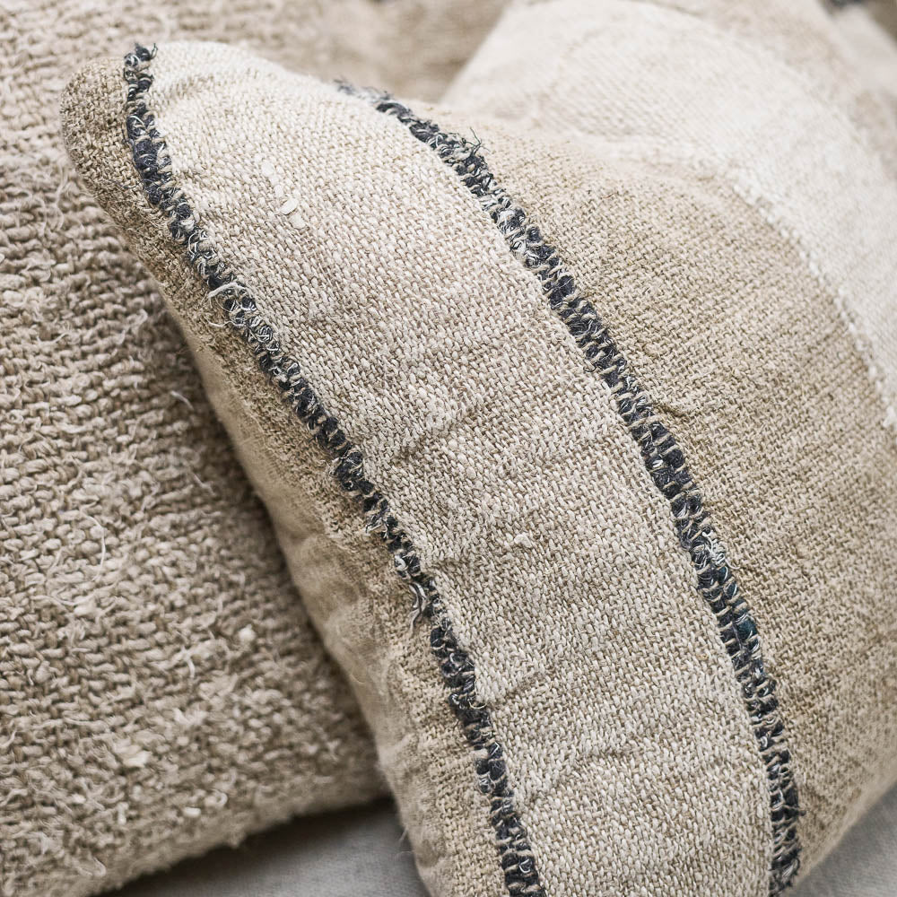 Retreat Cushion - Natural/Ivory/Black  Stripe - 50x50cm