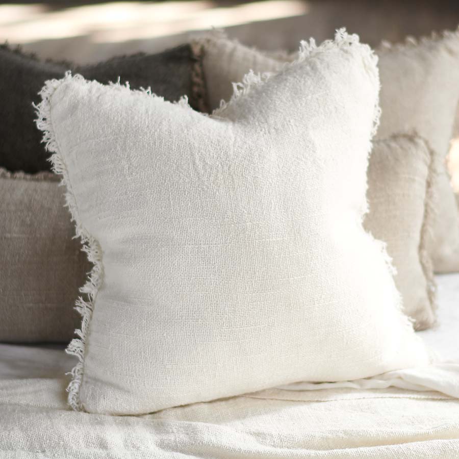 Bedouin Linen Cushion - Ivory - 50X50cm