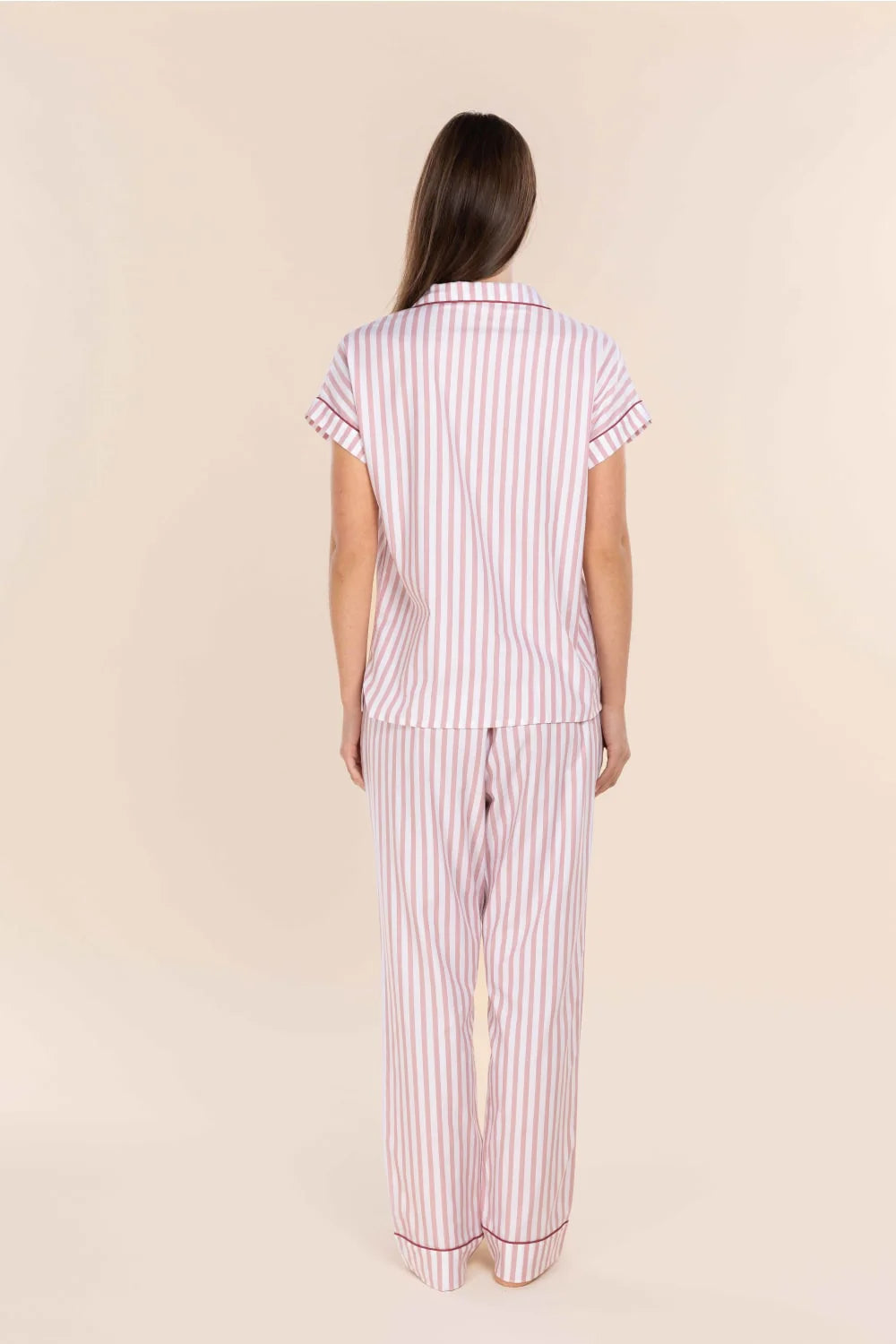 Winona Cotton Long PJ Set - Pink Stripe