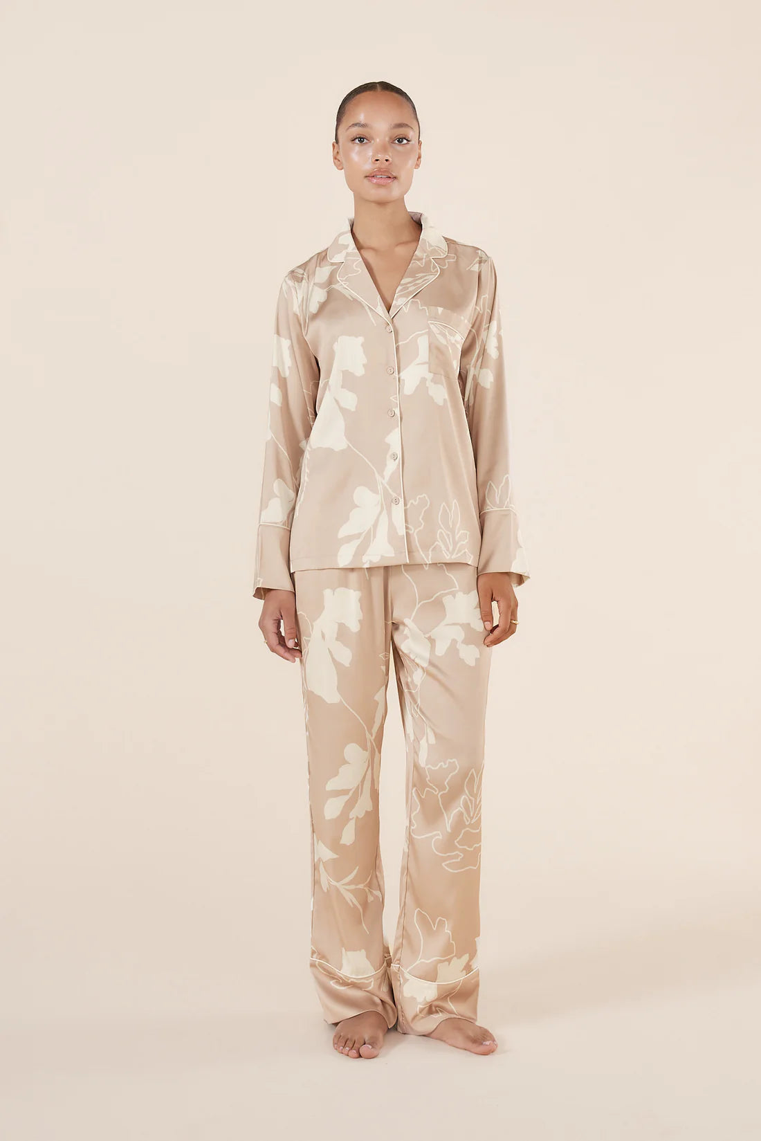 Elina Botanical Silky Satin PJ set