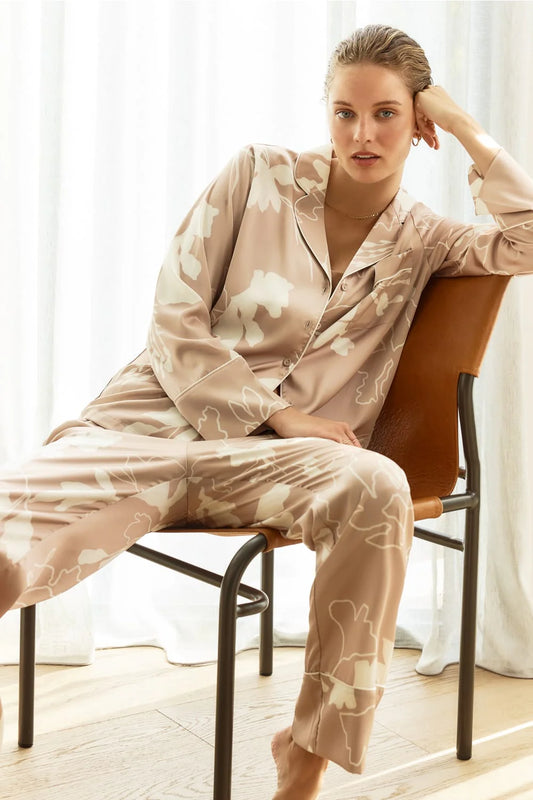 Elina Botanical Silky Satin PJ set