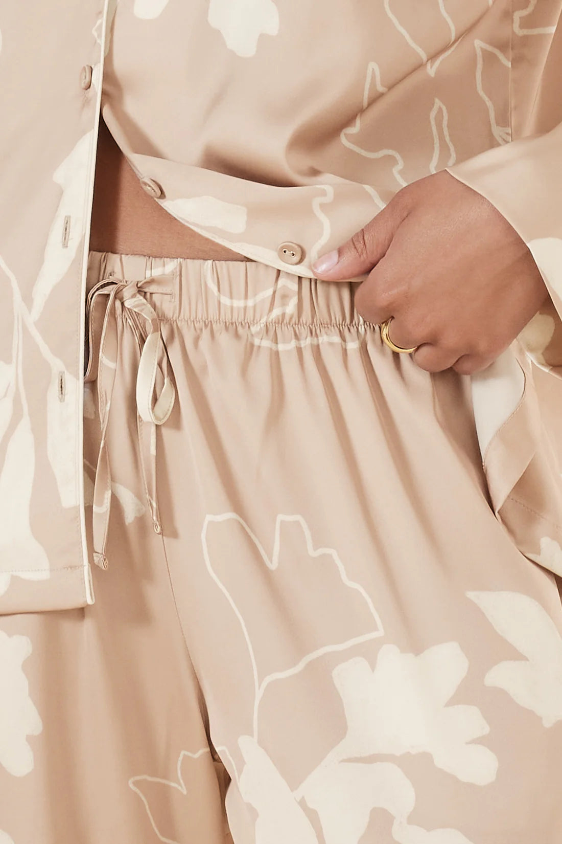 Elina Botanical Silky Satin PJ set