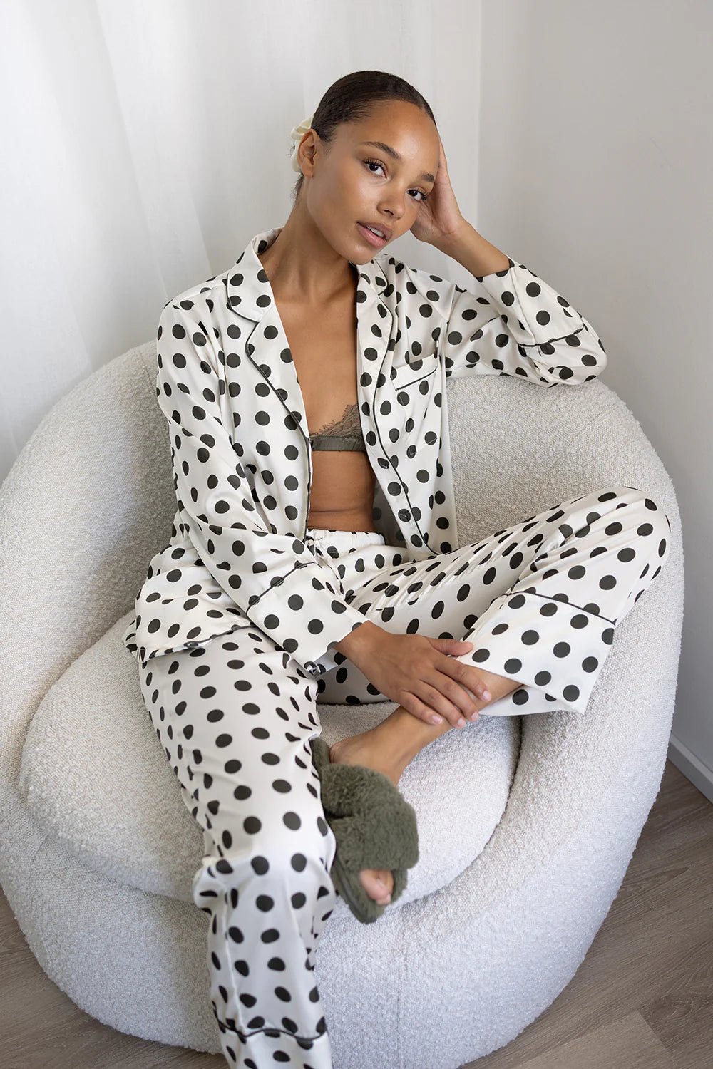 Carlotta Silky Satin Spot PJ set