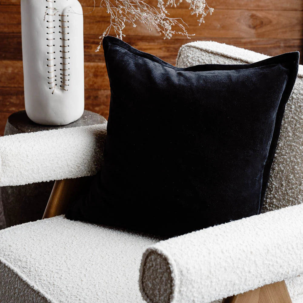 Evelyn Velvet Cushion - Black - 50x50cm