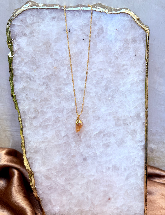 AMBER NECKLACE - GOLD PLATED