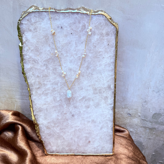 STELLA MULTI STONE NECKLACE - GOLD PLATED