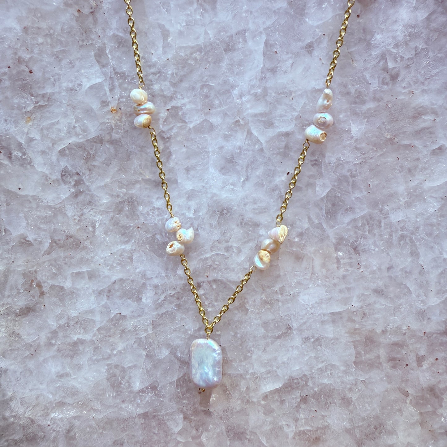 STELLA MULTI STONE NECKLACE - GOLD PLATED