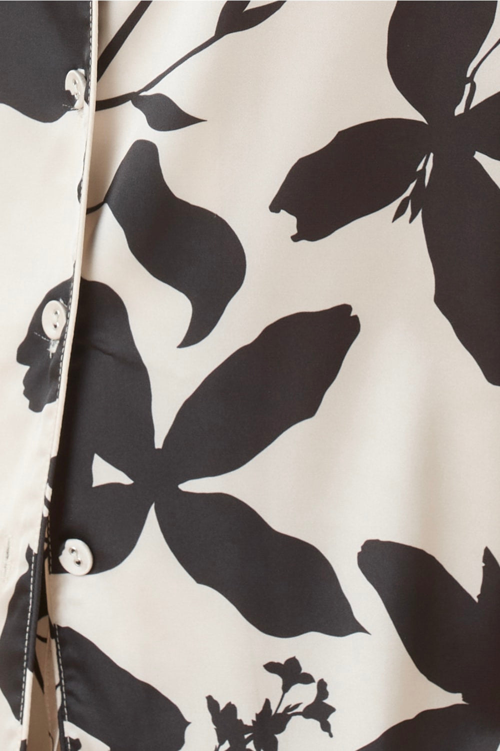 Ivy Abstract Floral Satin PJ set - Black