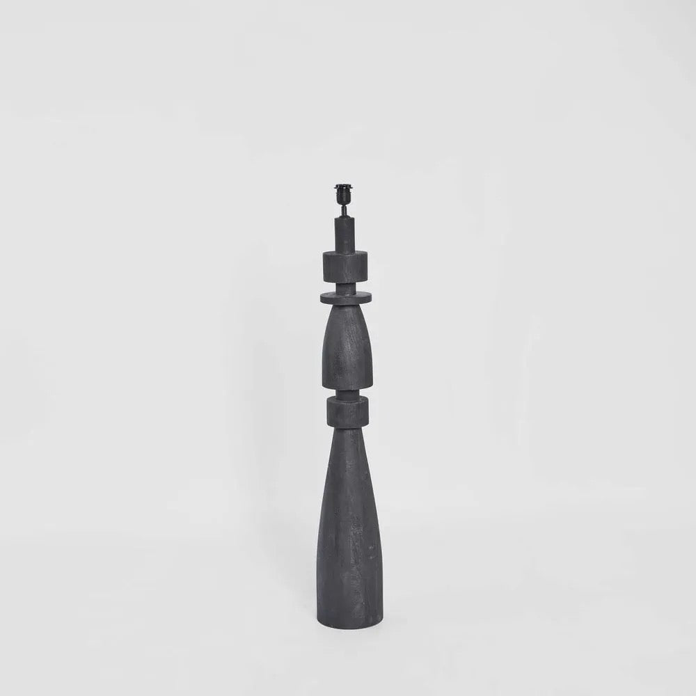 MAGNUS WOOD FLOOR LAMP BLACK BASE WITH BLACK SHADE