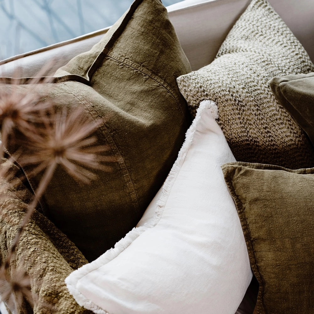 Luca® Linen Cushion - Olive - 50x50cm