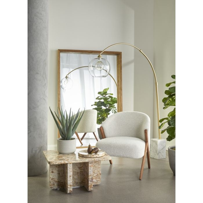 CAILEN FLOOR LAMP BRASS & WHITE 180X30X225CM