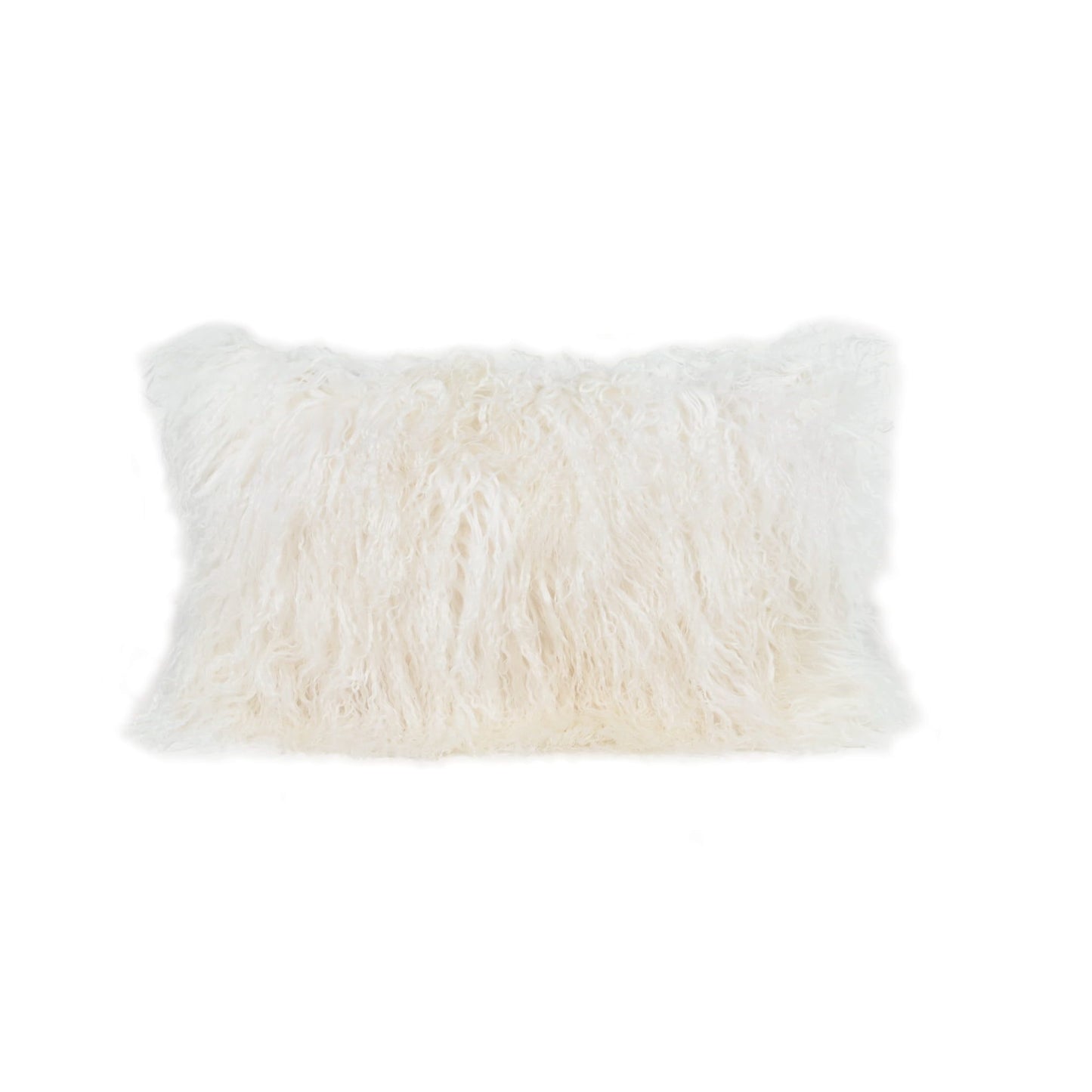 TIBETAN FUR LUMBAR CUSHION – WHITE