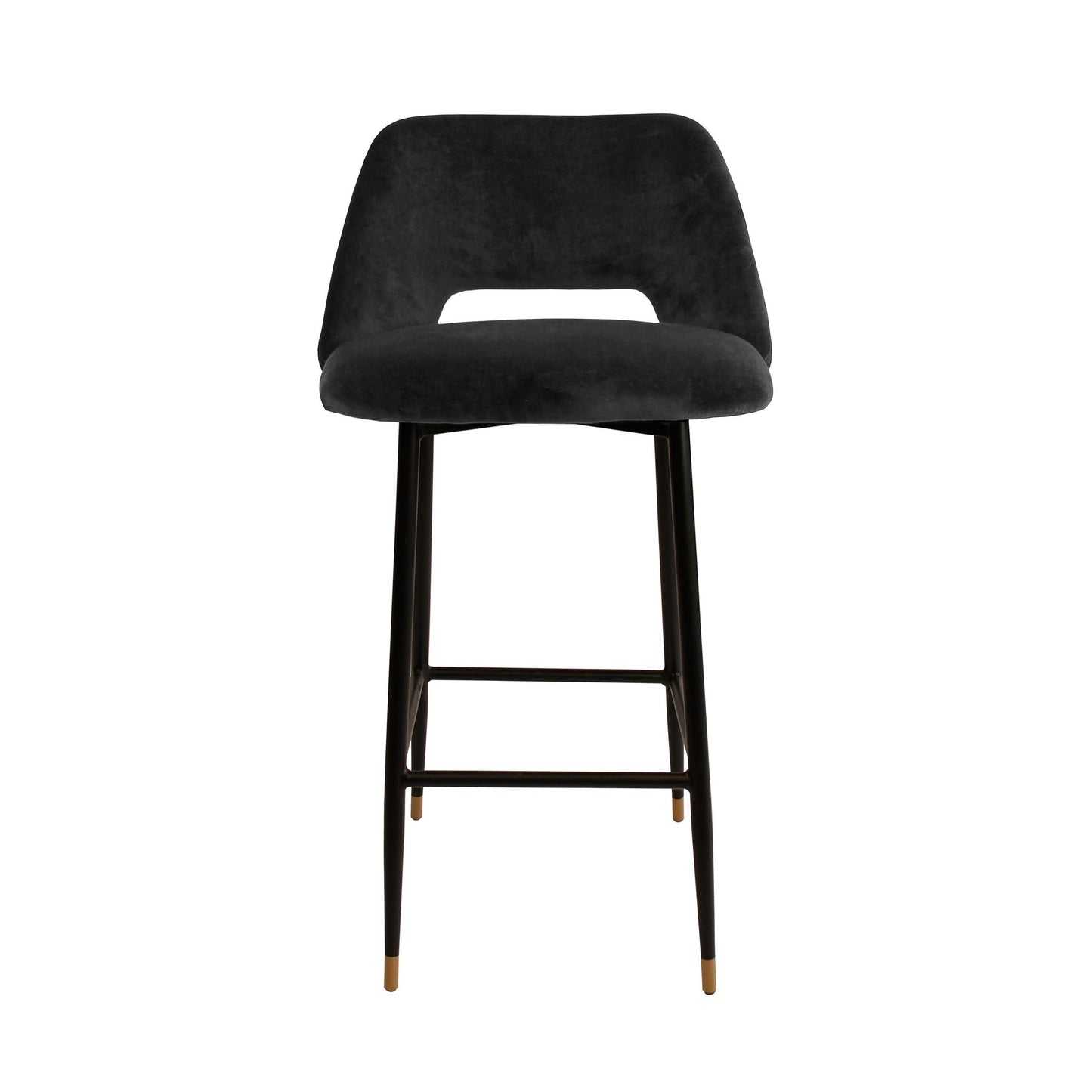 MILAN VELVET BAR STOOL – BLACK