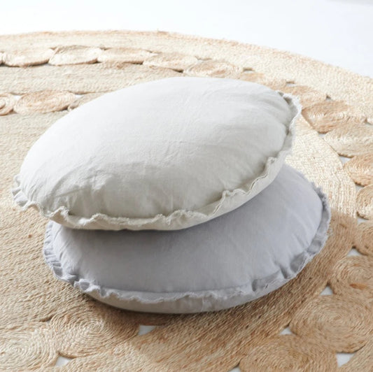 Lulu Linen Cushion Round - Natural
