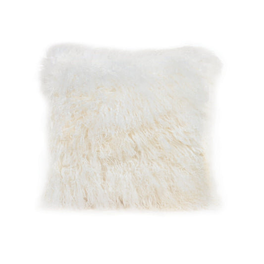 WHITE TIBETAN FUR CUSHION