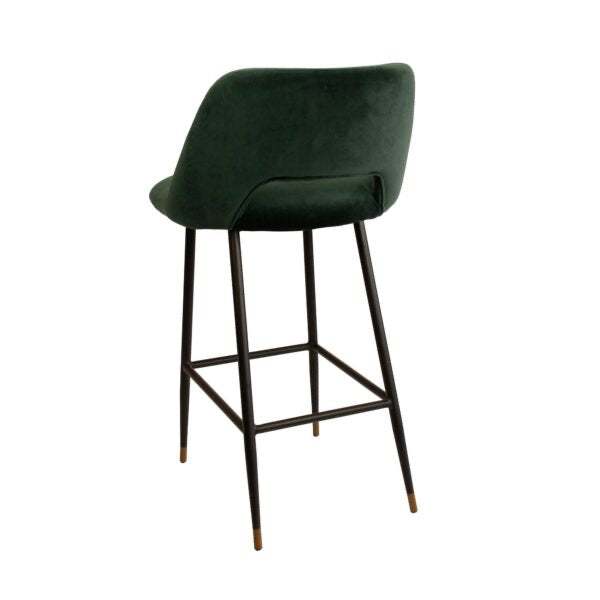 MILAN VELVET BAR STOOL – DARK GREEN