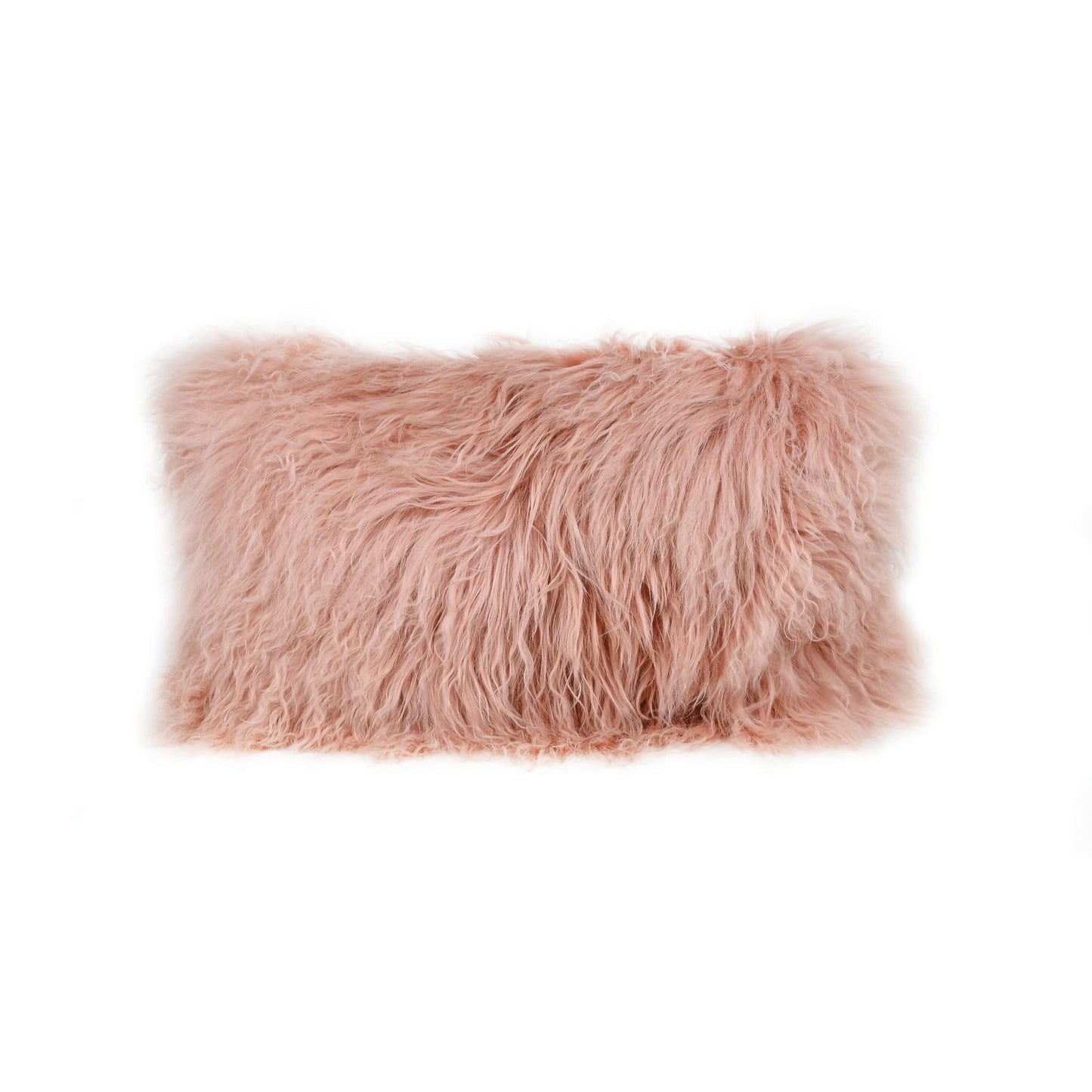 TIBETAN FUR LUMBAR CUSHION – PINK