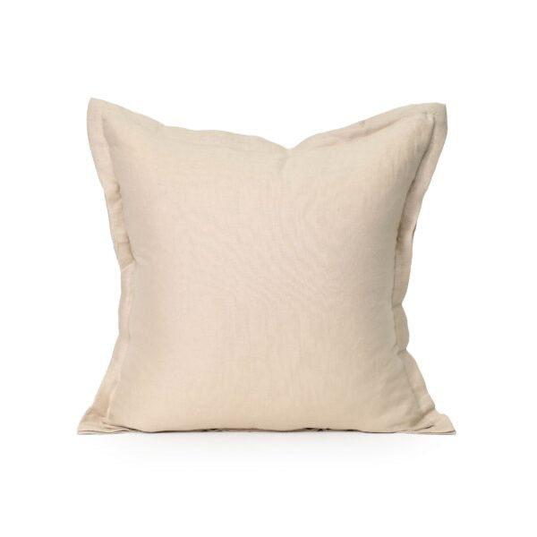 ELEMENTS LINEN CUSHION – OATMEAL – 55 X 55 – FEATHER FILL