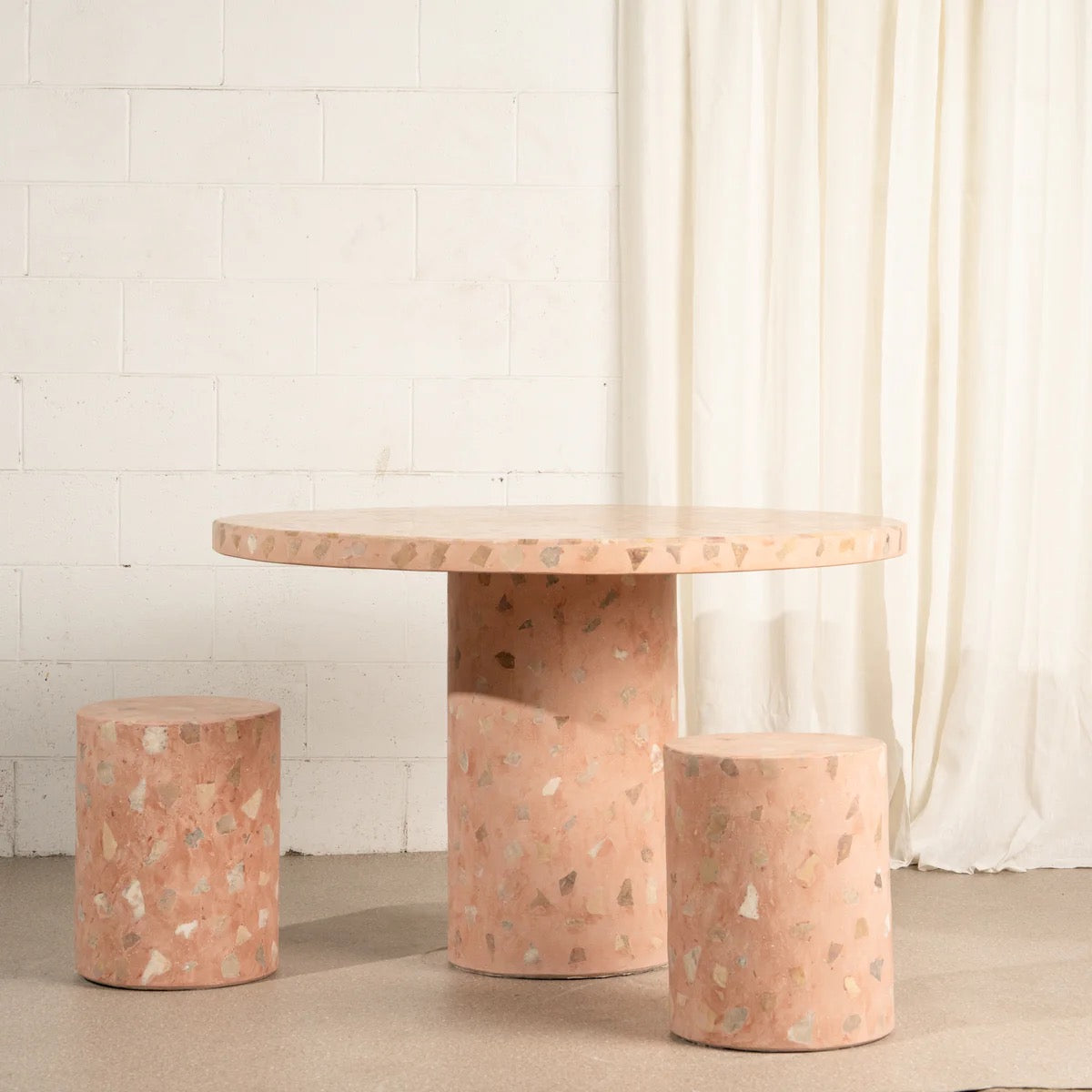 ILLIA TERRAZZO STOOL - TERRAROSA