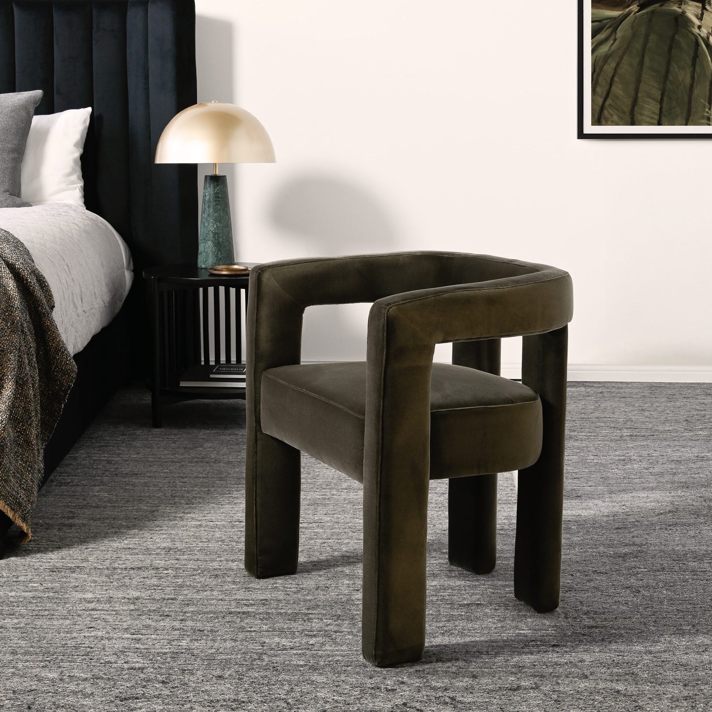 LYON OCCASIONAL CHAIR – DARK OLIVE