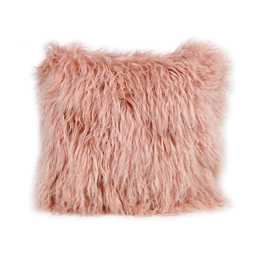 PINK TIBETAN FUR CUSHION