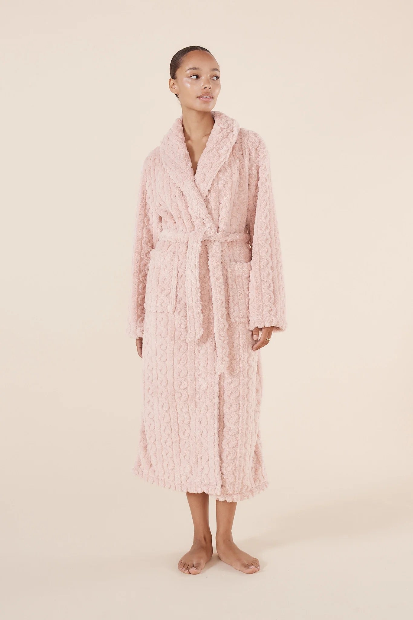 Gabriella Pink Plush Robe - Pink