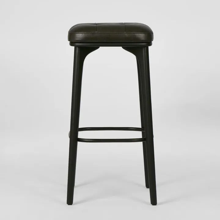 CARLTON LEATHER BAR STOOL BLACK