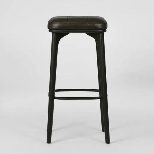 CARLTON LEATHER BAR STOOL BLACK
