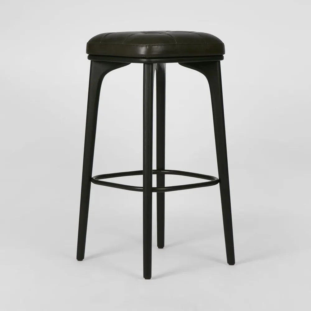 CARLTON LEATHER BAR STOOL BLACK